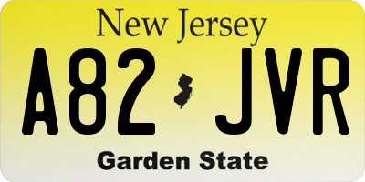 NJ license plate A82JVR