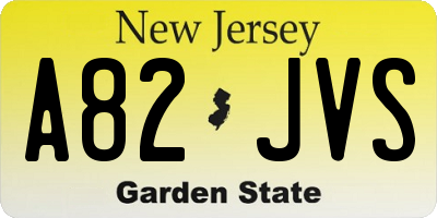 NJ license plate A82JVS