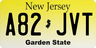 NJ license plate A82JVT