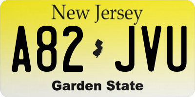NJ license plate A82JVU