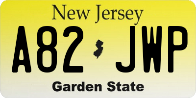 NJ license plate A82JWP
