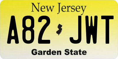 NJ license plate A82JWT