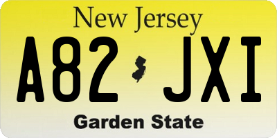 NJ license plate A82JXI