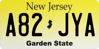NJ license plate A82JYA