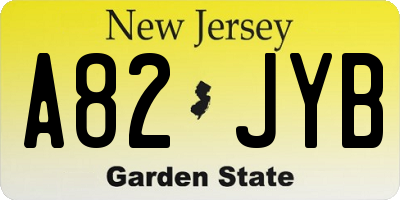 NJ license plate A82JYB