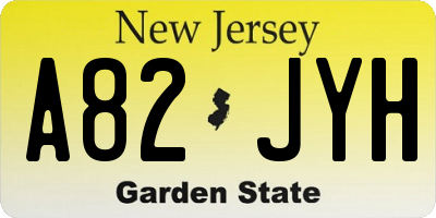 NJ license plate A82JYH