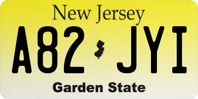 NJ license plate A82JYI