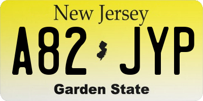 NJ license plate A82JYP