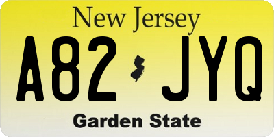 NJ license plate A82JYQ