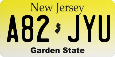 NJ license plate A82JYU