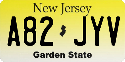NJ license plate A82JYV