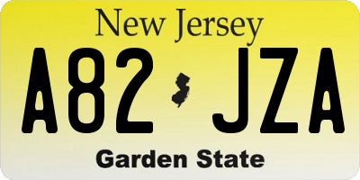 NJ license plate A82JZA