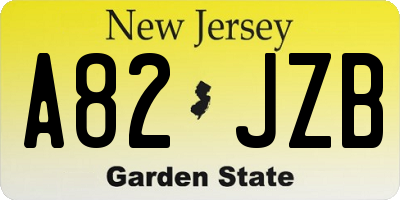 NJ license plate A82JZB