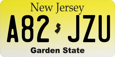 NJ license plate A82JZU