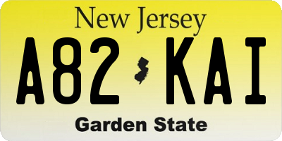 NJ license plate A82KAI