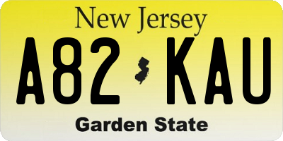NJ license plate A82KAU