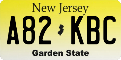 NJ license plate A82KBC
