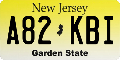 NJ license plate A82KBI