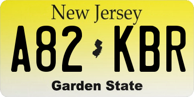 NJ license plate A82KBR