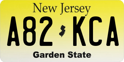 NJ license plate A82KCA
