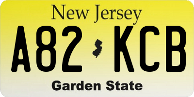 NJ license plate A82KCB