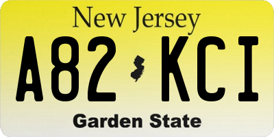 NJ license plate A82KCI