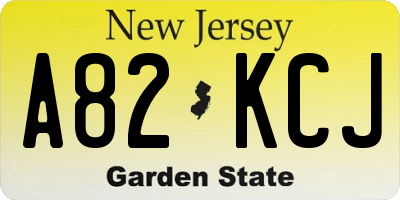 NJ license plate A82KCJ
