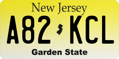 NJ license plate A82KCL