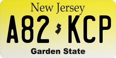 NJ license plate A82KCP