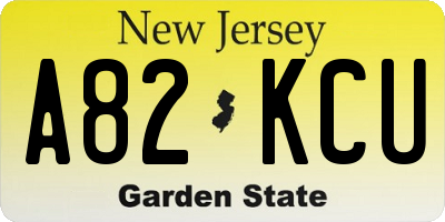 NJ license plate A82KCU