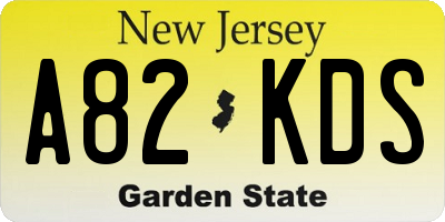 NJ license plate A82KDS