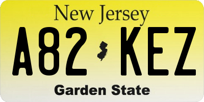 NJ license plate A82KEZ