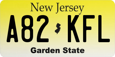 NJ license plate A82KFL