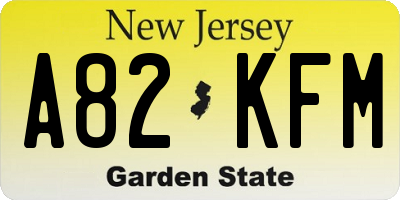 NJ license plate A82KFM