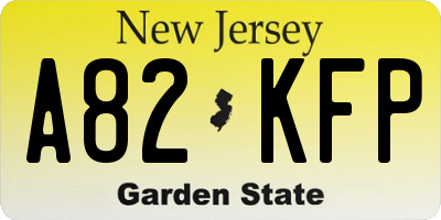 NJ license plate A82KFP