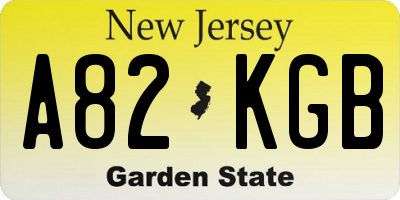 NJ license plate A82KGB