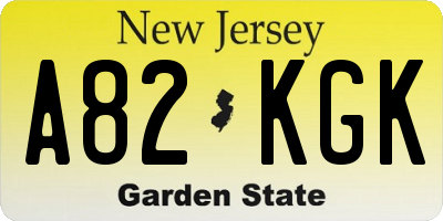 NJ license plate A82KGK