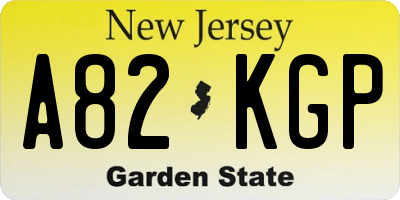 NJ license plate A82KGP