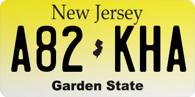 NJ license plate A82KHA