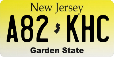 NJ license plate A82KHC
