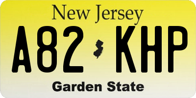 NJ license plate A82KHP