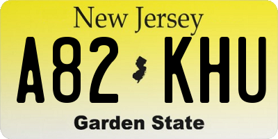 NJ license plate A82KHU