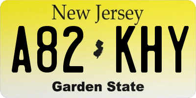 NJ license plate A82KHY