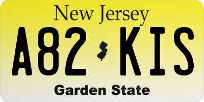 NJ license plate A82KIS