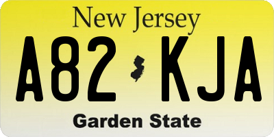 NJ license plate A82KJA