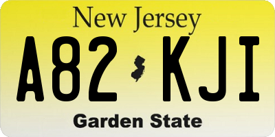 NJ license plate A82KJI