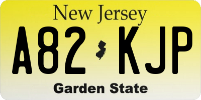 NJ license plate A82KJP
