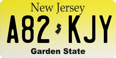 NJ license plate A82KJY