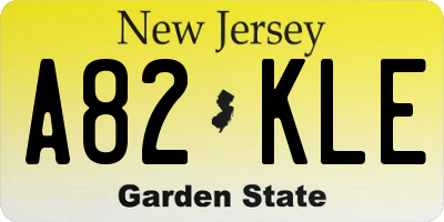 NJ license plate A82KLE