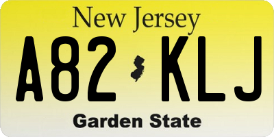 NJ license plate A82KLJ